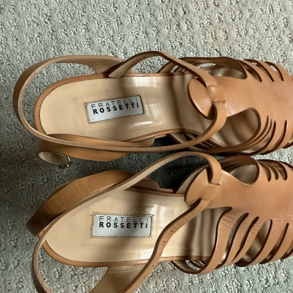 Fratelli Rossetti Tan Wedge Sandals - Picture 5 of 11